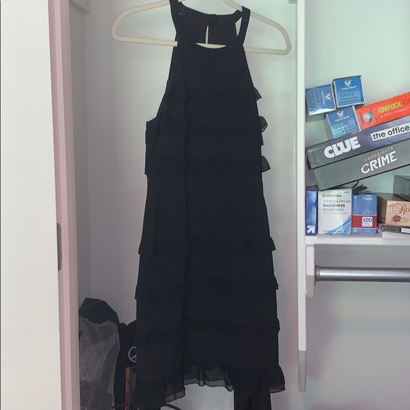 Tibi Black Dress with Ruffle Detail - Picture 1 of 3